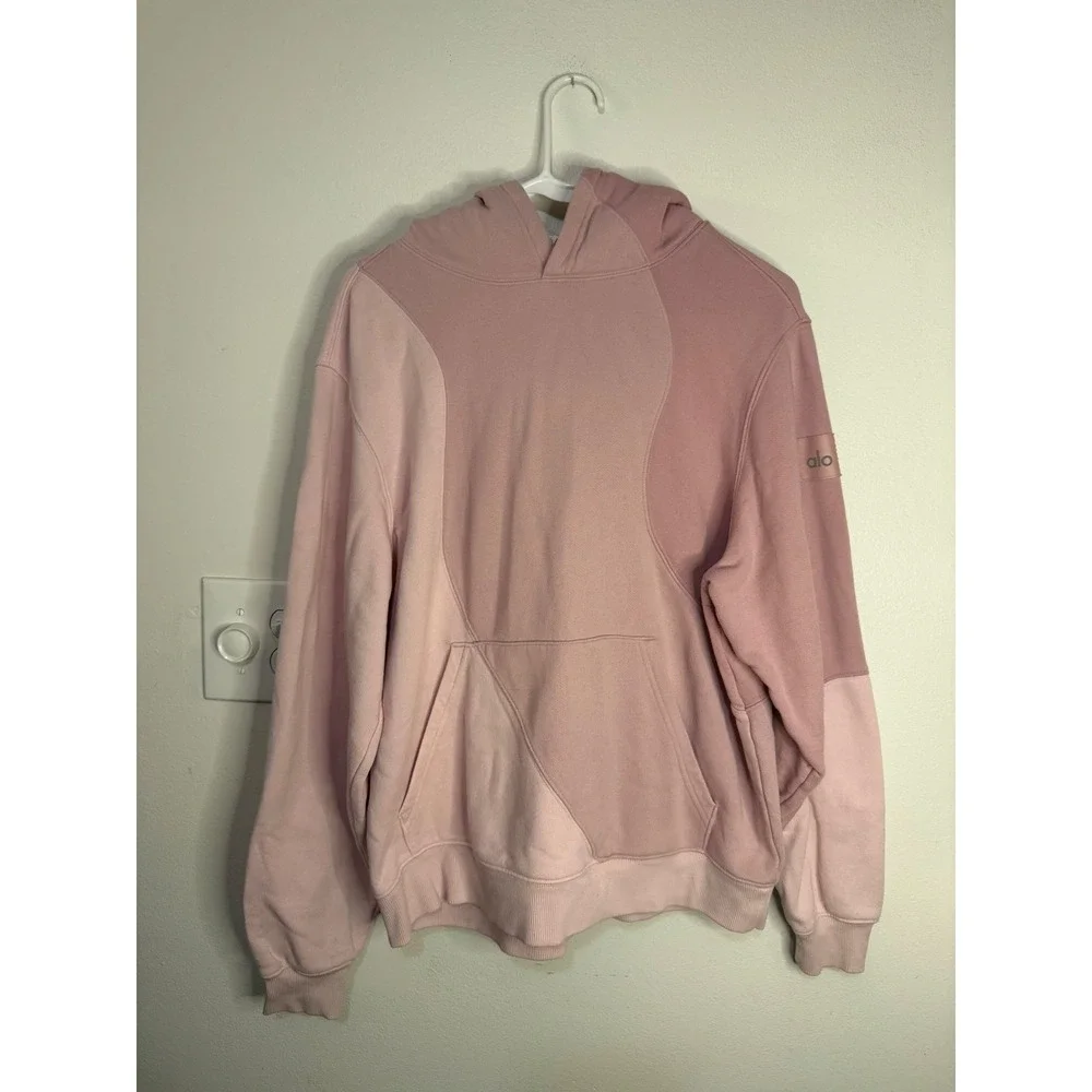 Alo Make Waves Hoodie Sunset Pink Tonal Size XS Unisex